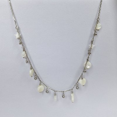Колье из серебра с перламутром и фианитами, 925, 28 100 тг