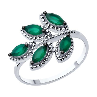 Кольцо из серебра с агатами, 925, 10 800 тг