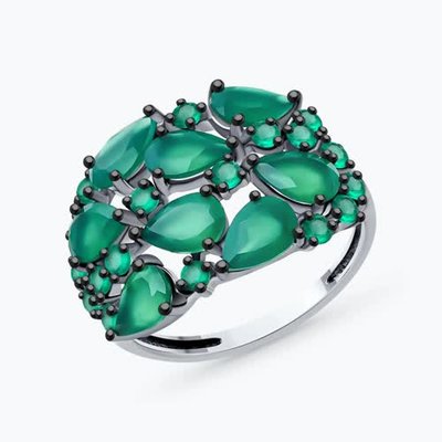 Кольцо из серебра с агатами, 925, 19 750 тг