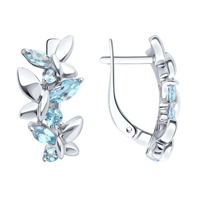 Серьги из серебра с топазами, 925, 30 800 тг