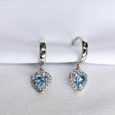 Серьги из серебра с топазами и фианитами, 925, 25 550 тг