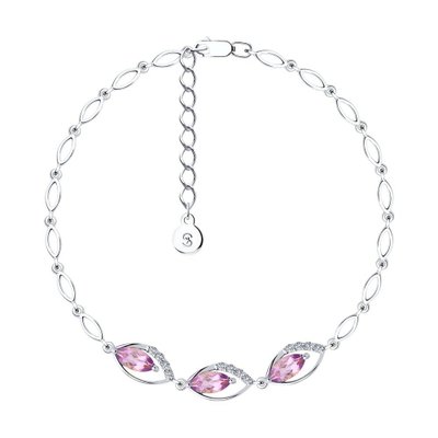 Браслет из серебра с аметистами и фианитами, 925, 30 100 тг