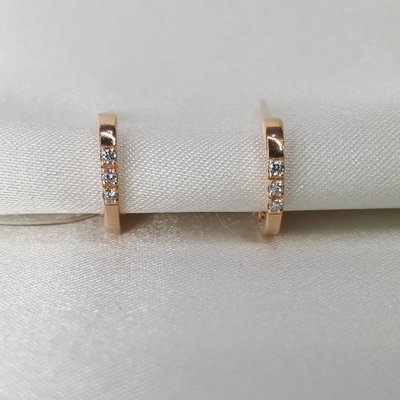 Серьги из золочёного серебра с фианитами, 925, 7 950 тг