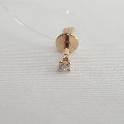 Серьга одиночная из серебра с фианитом, 925, 3 200 тг