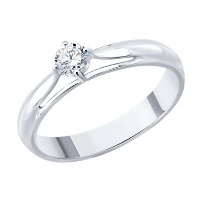 Кольцо из серебра с фианитом, 925, 10 800 тг