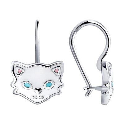 Серьги из серебра с эмалью, 925, 11 750 тг