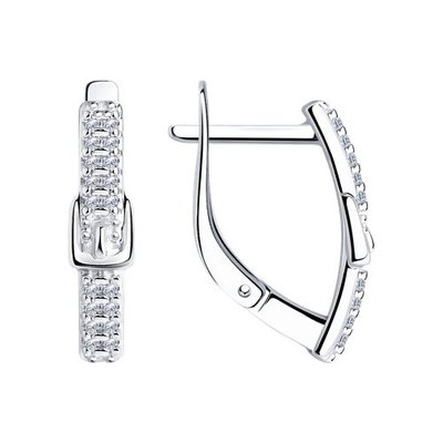 Серьги из серебра с фианитами, 925, 18 700 тг