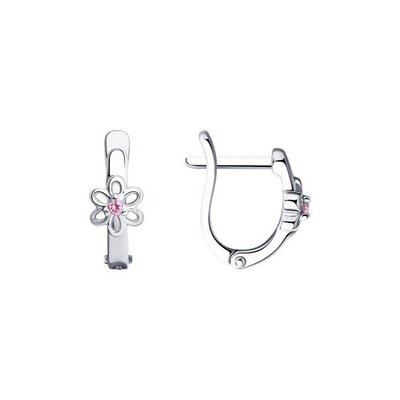 Серьги из серебра с фианитами, 925, 10 800 тг