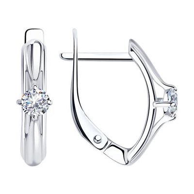 Серьги из серебра с фианитами, 925, 11 700 тг