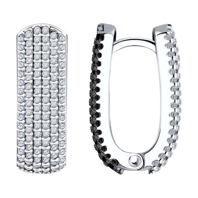 Серьги из серебра с фианитами, 925, 44 600 тг