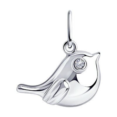 Подвеска из серебра с фианитом, 925, 4 900 тг