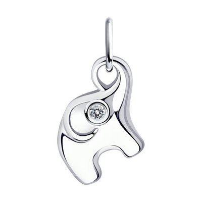 Подвеска из серебра с фианитом, 925, 4 100 тг