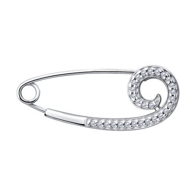 Брошь из серебра с фианитами, 925, 10 500 тг