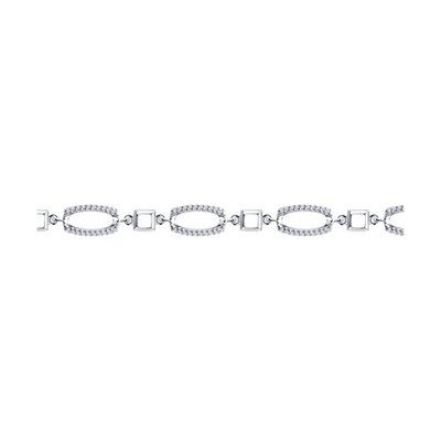 Браслет из серебра с фианитами, 925, 33 150 тг