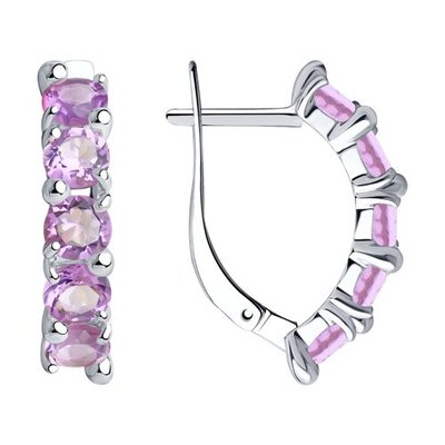 Серьги из серебра с аметистами, 925, 22 250 тг