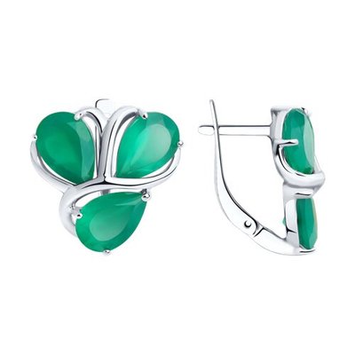 Серьги из серебра с агатами, 925, 30 900 тг