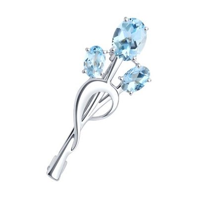 Брошь из серебра с топазами, 925, 16 350 тг