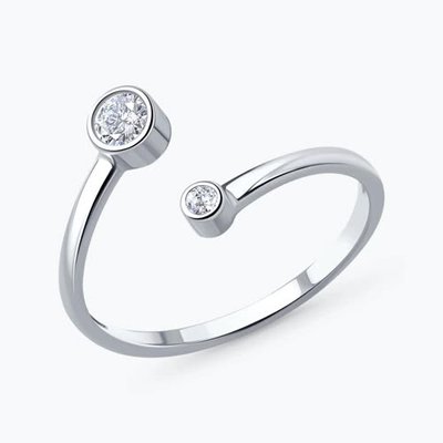 Кольцо из серебра с фианитами, 925, 5 000 тг