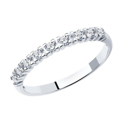 Кольцо из серебра с фианитами, 925, 9 400 тг