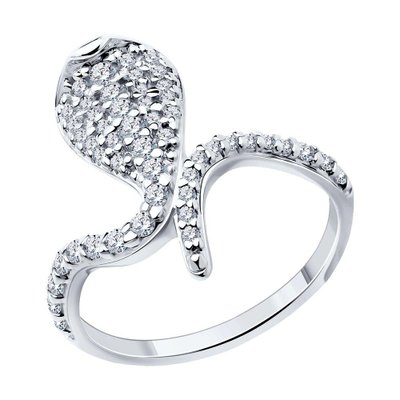 Кольцо из серебра с фианитами, 925, 8 550 тг