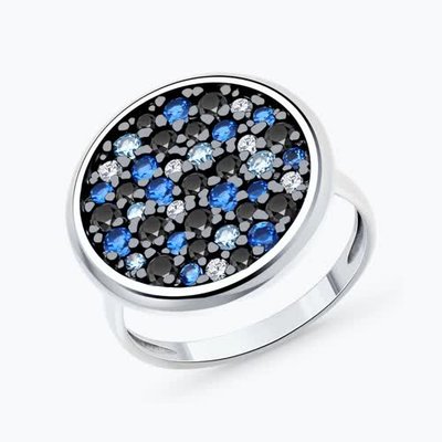 Кольцо из серебра с фианитами, 925, 19 000 тг