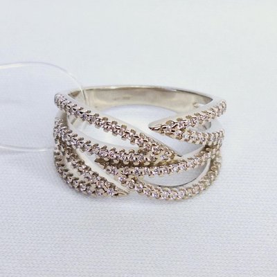 Кольцо из серебра с фианитами, 925, 16 600 тг
