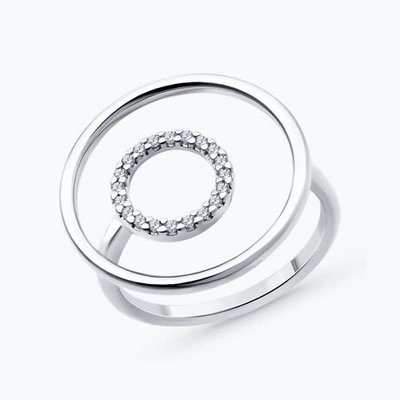 Кольцо из серебра с фианитами, 925, 7 300 тг
