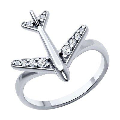 Кольцо из серебра с фианитами, 925, 6 650 тг