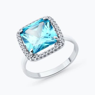 Кольцо из серебра с фианитами, 925, 21 750 тг