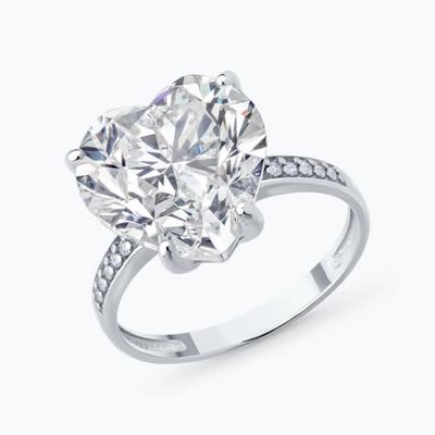 Кольцо из серебра с фианитами, 925, 16 350 тг