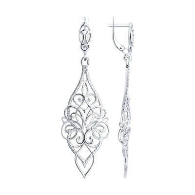 Серьги длинные из серебра, 925, 41 800 тг