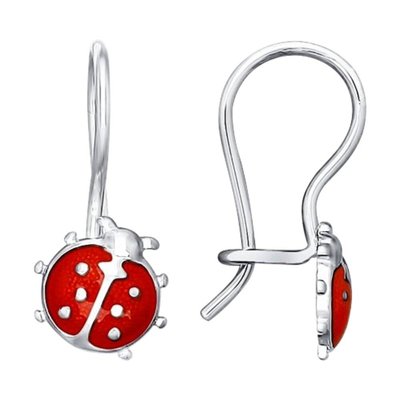 Серьги из серебра с эмалью, 925