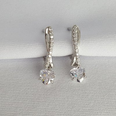 Серьги из серебра с фианитами, 925, 14 400 тг