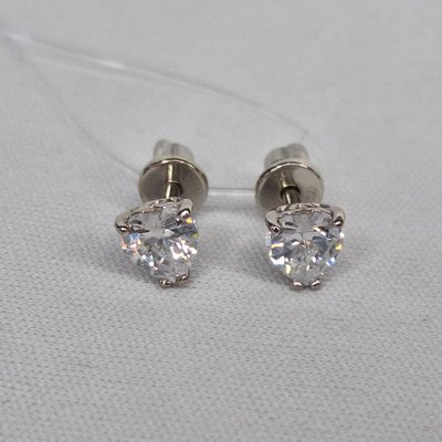 Серьги-пусеты из серебра с фианитами, 925, 9 050 тг