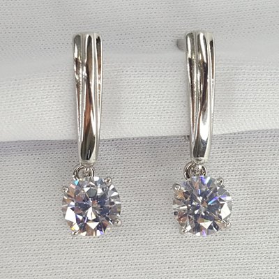 Серьги из серебра с фианитами, 925, 19 250 тг