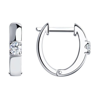 Серьги из серебра с фианитами, 925, 16 750 тг