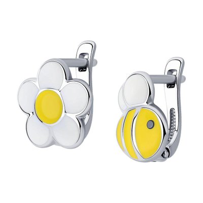 Серьги из серебра с эмалью, 925, 14 900 тг