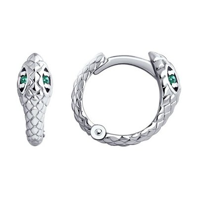 Серьги из серебра с фианитами, 925, 12 550 тг