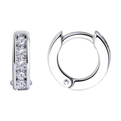 Серьги из серебра с фианитами, 925, 14 250 тг