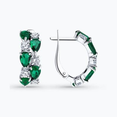 Серьги из серебра с фианитами, 925, 31 700 тг