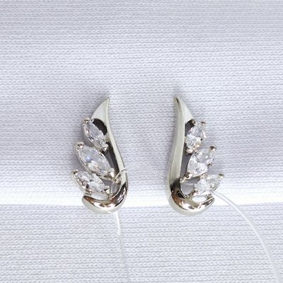 Серьги из серебра с фианитами, 925, 6 000 тг