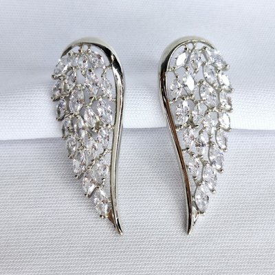 Серьги из серебра с фианитами, 925, 16 600 тг