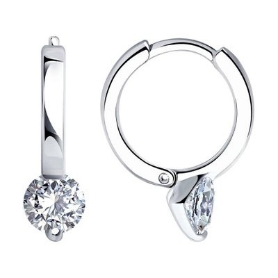 Серьги из серебра с фианитами, 925, 14 750 тг