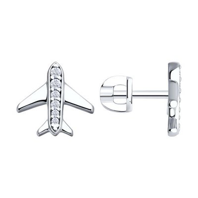 Серьги из серебра с фианитами, 925, 5 950 тг