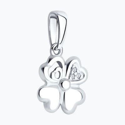 Подвеска из серебра с фианитами, 925