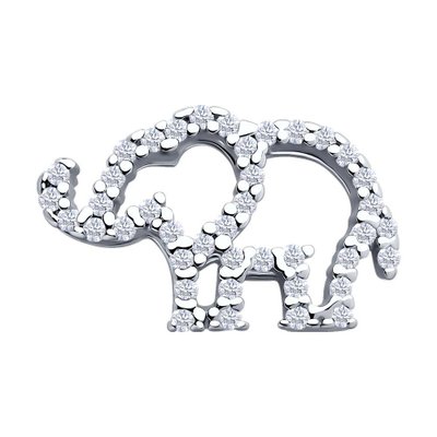 Подвеска из серебра с фианитами, 925, 4 250 тг