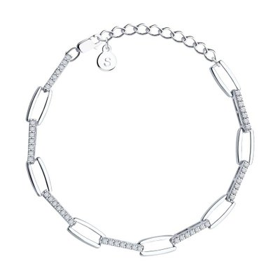 Браслет из серебра с фианитами, 925, 43 750 тг