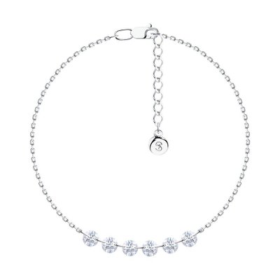 Браслет из серебра с фианитами, 925