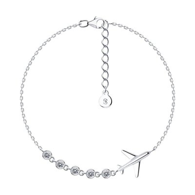 Браслет из серебра с фианитами, 925, 21 850 тг