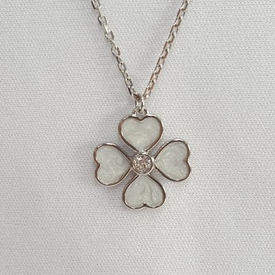 Колье из серебра с фианитом и эмалью, 925, 22 400 тг